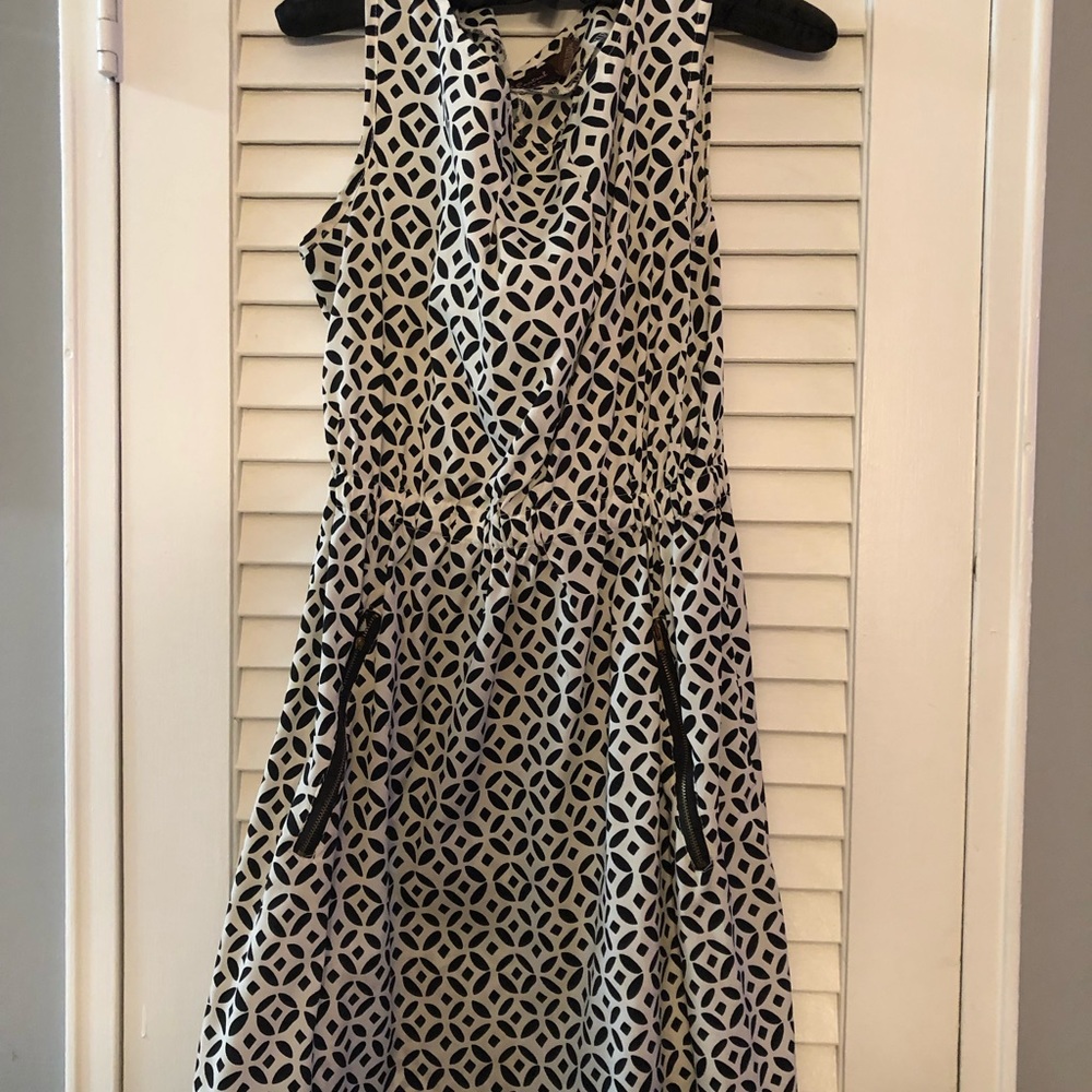 Geometric Black & White Dress